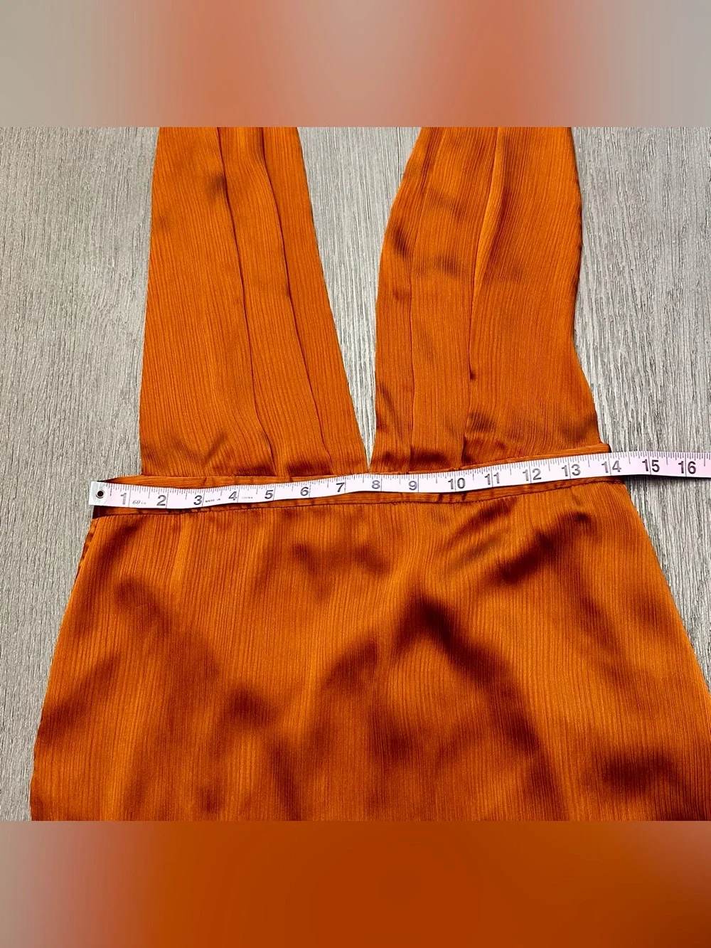 NWT NBD Holden Midi Dress Bronze Satin Halter Deep Plunge Side Slit Size M - Picture 6 of 7